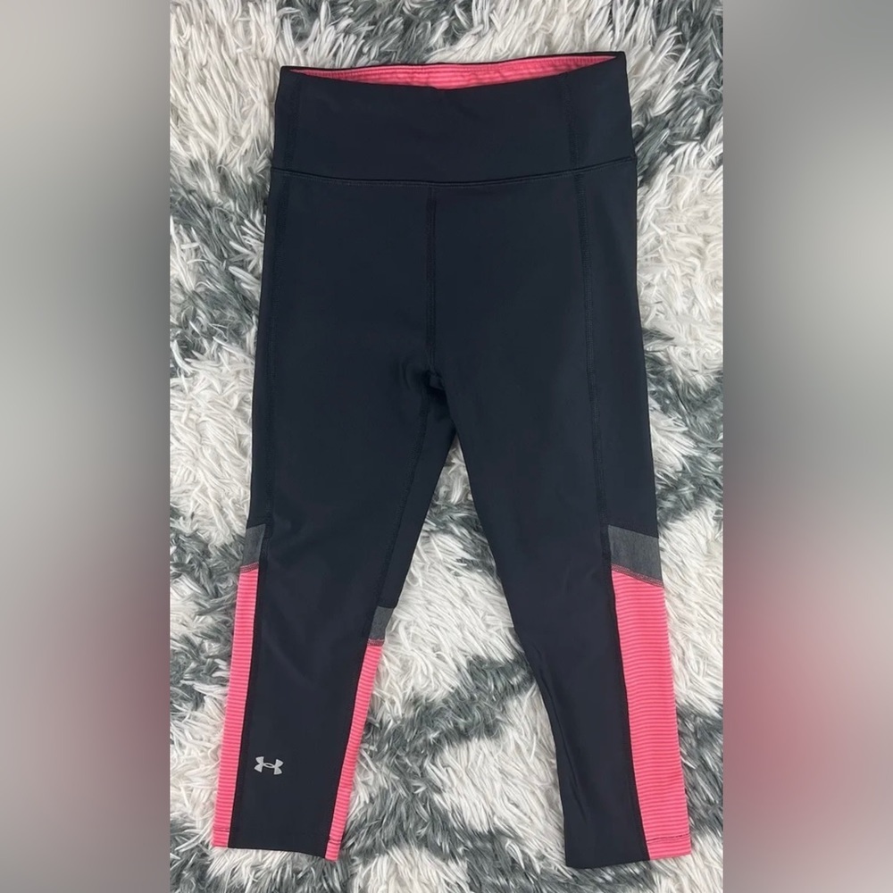 Under Armour Women's Compression Capri Leggings Black Pink Size XS